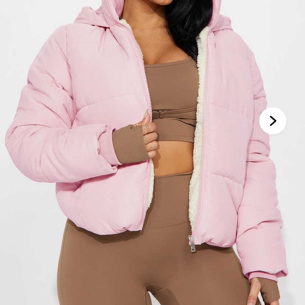 Fashion Nova Blush Pink Puffer Jacket